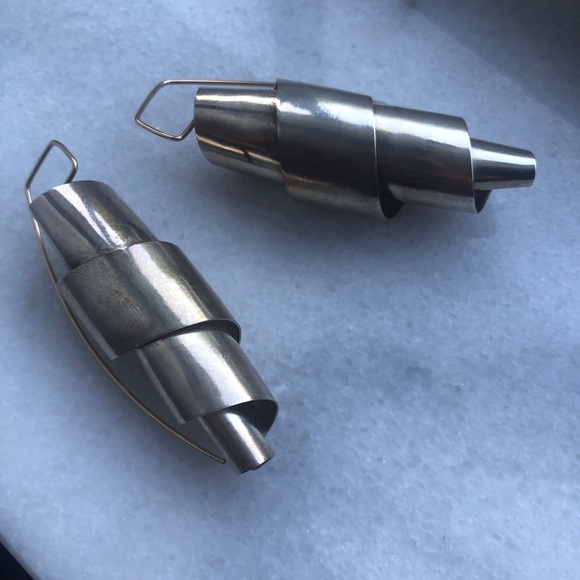 Spiral geometric architectural Roma Earrings - Picture 10 of 11